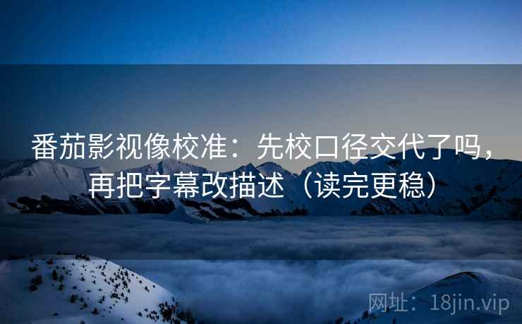 番茄影视像校准：先校口径交代了吗，再把字幕改描述（读完更稳）