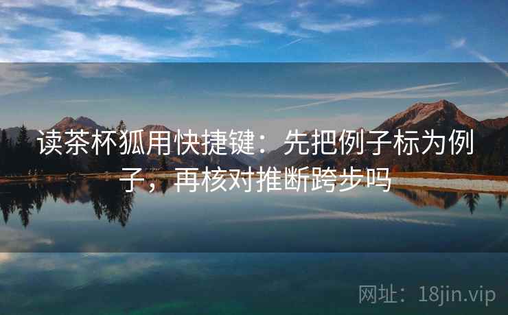 读茶杯狐用快捷键：先把例子标为例子，再核对推断跨步吗