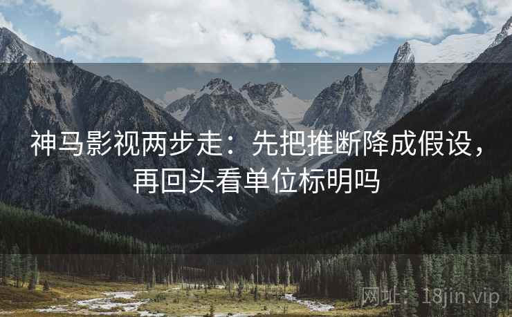 神马影视两步走：先把推断降成假设，再回头看单位标明吗